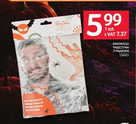 Dekoracja pajęczyna z pająkiem Party Time promocja w Selgros
