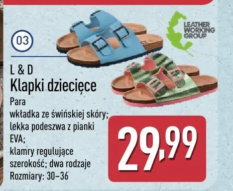 Klapki dziecięce promocja w Aldi