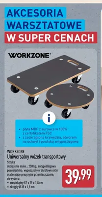 Uniwersalny wózek transportowy okrągły Workzone promocja w Aldi