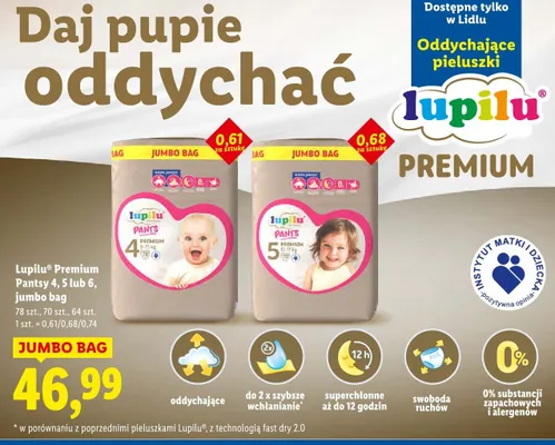 Pieluchomajtki Pantsy 6  jumbo bag promocja w Lidl