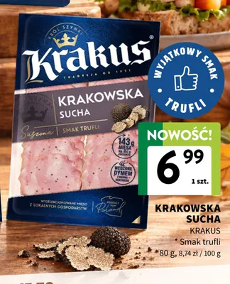 Krakowska sucha smak trufli Krakus promocja w Intermarche