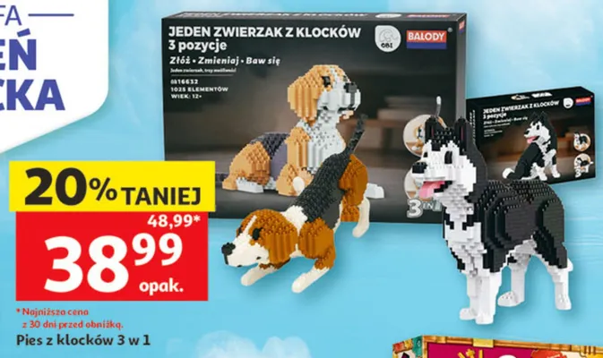 Pies z klocków 3 w 1 promocja w Auchan