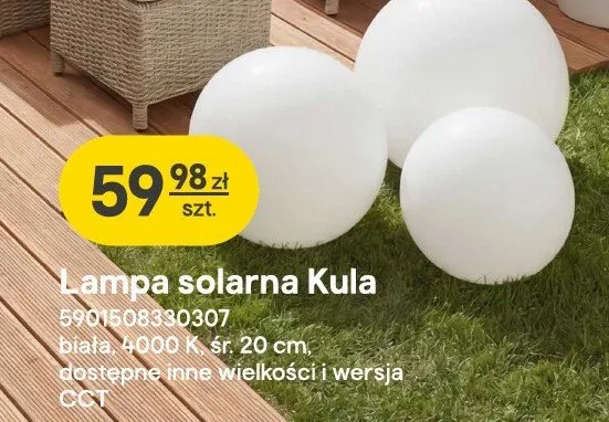 Lampa solarna Kula promocja w Castorama