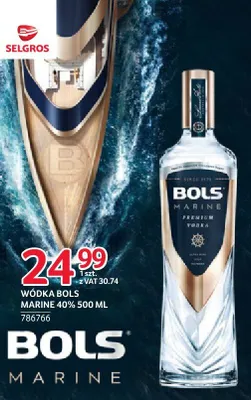 Wódka Bols Marine 40% 500ml promocja w Selgros