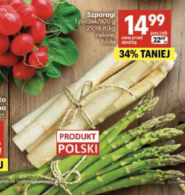 Szparagi zielone polskie promocja w Delikatesy Centrum