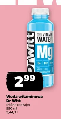 Woda witaminowa Dr Witt różne rodzaje promocja w Netto