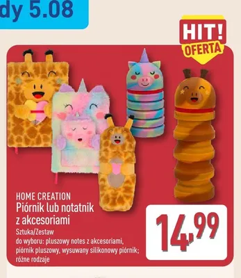 Notes pluszowy z akcesoriami HOME CREATION promocja w Aldi
