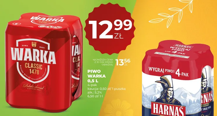Piwo Harnaś promocja w Duży Ben