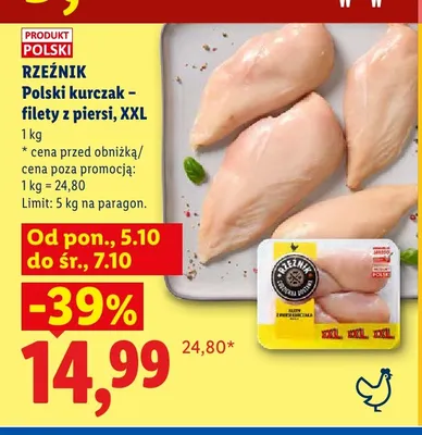 Polski kurczak - filety z piersi XXL Rzeźnik promocja w Lidl