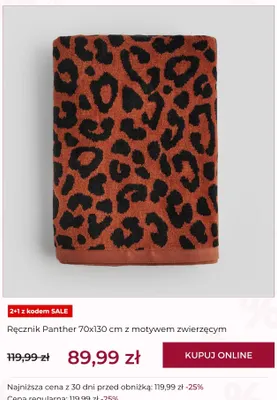 Ręcznik Panther home & you 70x130 cm z motywem zwierzęcym promocja w home&you