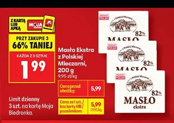 Masło Ekstra z Polskiej Mleczarni promocja w Biedronka