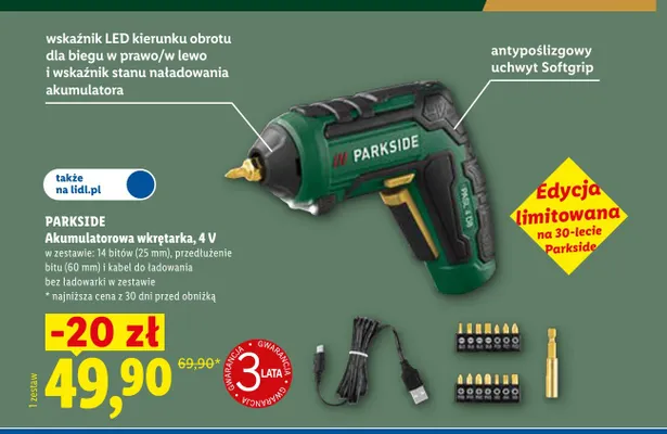 Akumulatorowa wkrętarka Parkside 4V promocja w Lidl