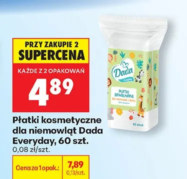 Płatki kosmetyczne dla niemowląt Dada Everyday promocja w Biedronka