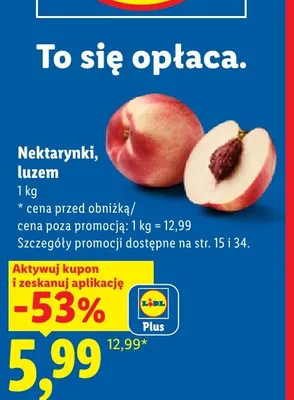 Nektarynki luzem promocja w Lidl