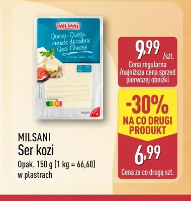 Ser kozi w plastrach Milsani promocja w Aldi