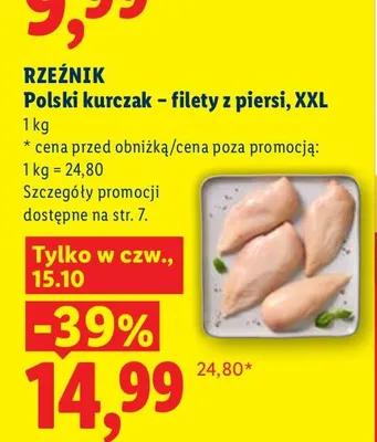 Polski kurczak - filety z piersi XXL Rzeźnik promocja w Lidl