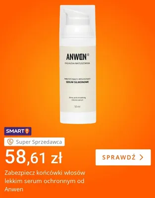 Serum silikonowe do włosów nabłyszczająco-wygładzające Anwen x Klaudia Matuszewska promocja w Allegro