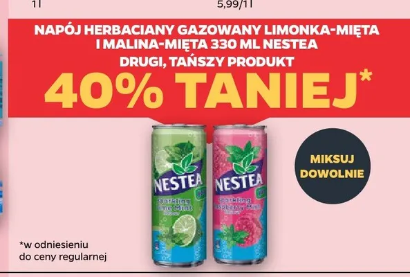 Napój herbaciany gazowany Nestea limonka-mięta promocja w Netto