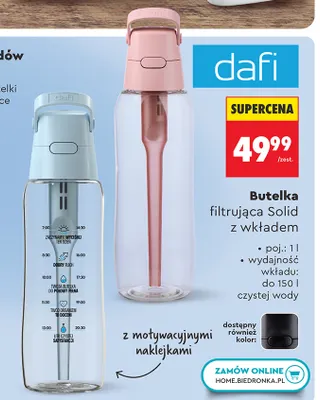 Butelka filtrująca Solid z wkładem Dafi 1 l promocja w Biedronka