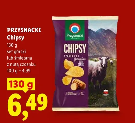Chipsy Przysnacki ser górski promocja w Lidl