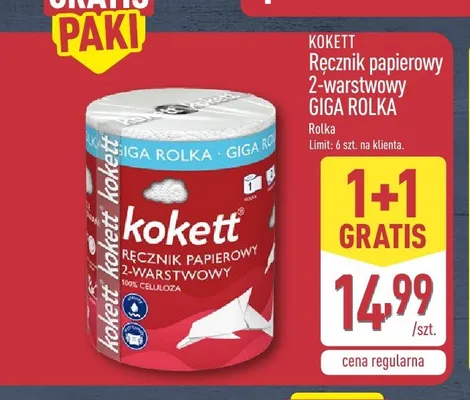 Ręcznik papierowy Kokett 2-warstwowy Giga Rolka promocja w Aldi