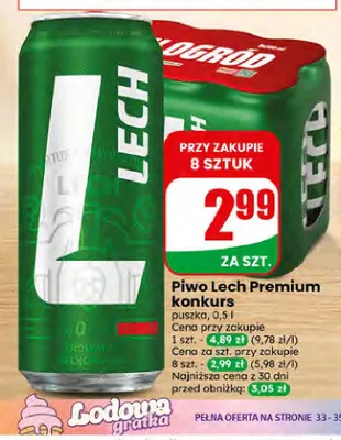 Piwo Lech Premium promocja w Dino