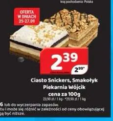 Ciasto Snickers Piekarnia Wójcik promocja w Delfin
