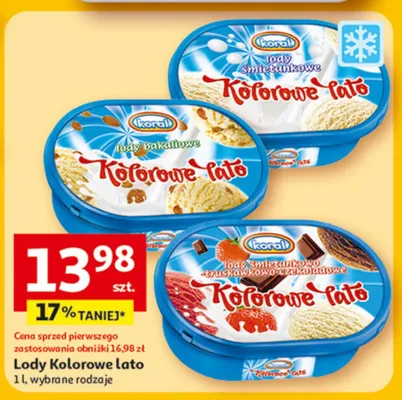Lody Kolorowe lato, wybrane rodzaje promocja w Auchan
