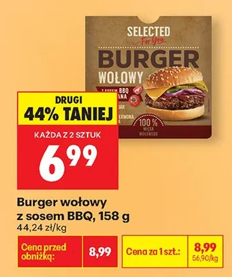 Burger wołowy z sosem BBQ promocja w Biedronka