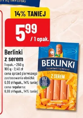 Parówki Berlinki z serem promocja w POLOmarket