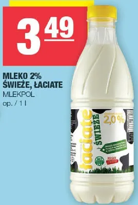 Mleko 2% świeże, łaciate promocja w SPAR
