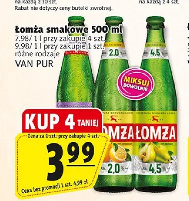 Piwo Łomża Radler Cytryna 2,0% promocja w Prim Market