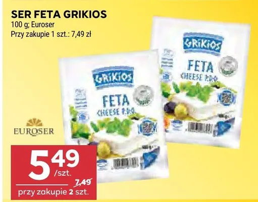 Ser Feta Grikios Euroser promocja w Stokrotka