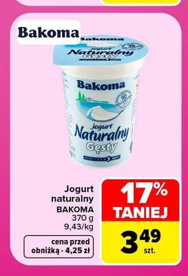 Jogurt naturalny Bakoma promocja w Carrefour Market