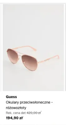 Okulary przeciwsłoneczne Guess różowozłoty promocja w Lounge by Zalando
