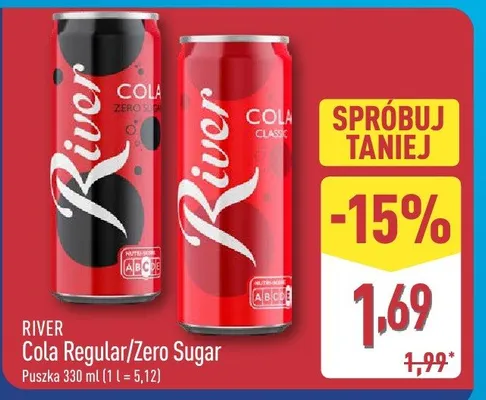 Cola Regular/Zero Sugar promocja w Aldi