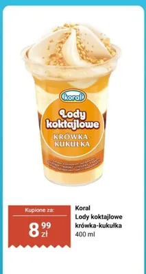 Lody koktajlowe krówka-kukułka promocja w Biedronka