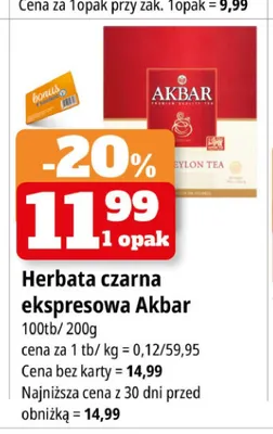 Herbata czarna ekspresowa Akbar promocja w Leclerc