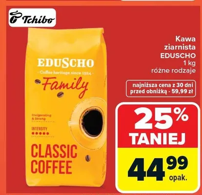 Kawa ziarnista eduscho family classic coffee Tchibo promocja w Carrefour