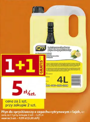 Płyn do spryskiwaczy o zapachu cytrynowym z lejem, 4 l promocja w Auchan