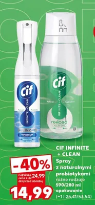 Spray z naturalnymi probiotykami Cif Infinite + Clean All in One promocja w Kaufland
