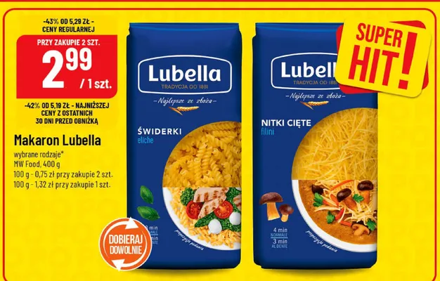 Makaron świderki/nitki cięte promocja w POLOmarket