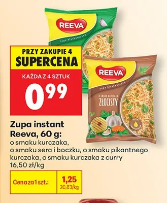 Zupa instant Reeva o smaku kurczaka promocja w Biedronka