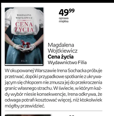 Książka Cena życia Magdalena Wojtkiewicz promocja w Empik