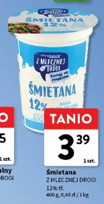 Śmietana 12% Z Mlecznej Drogi promocja w Intermarche