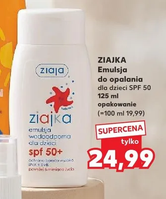 Emulsja do opalania dla dzieci Ziaja Ziajka SPF 50 promocja w Kaufland