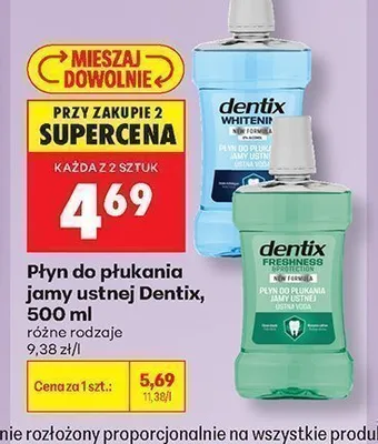 Płyn do płukania jamy ustnej Dentix Whitening promocja w Biedronka