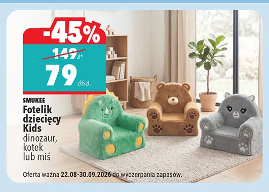 Fotelik dziecięcy Smukee Kids miś promocja w Biedronka