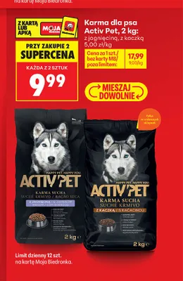 Karma dla psa Activ Pet promocja w Biedronka