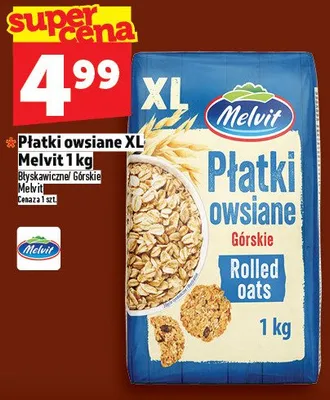Płatki owsiane XL Melvit promocja w TOPAZ